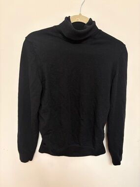 BOSS Hugo Boss Black Virgin Wool Turtleneck Sweater Size L - Italian Yarn